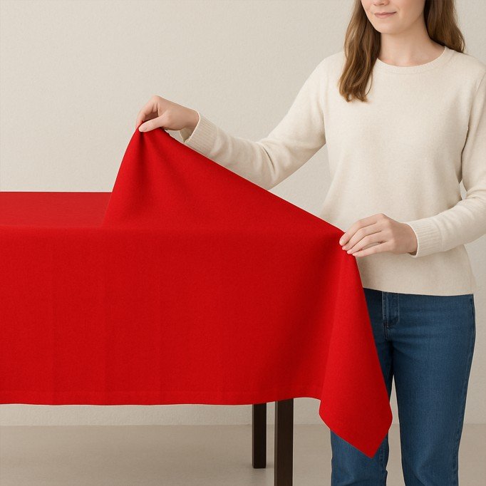 Burlington Fabric Red Tkanina Stretch Panama 