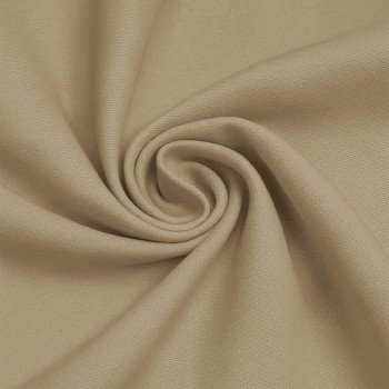 Tessuto Canvas Di Cotone Beige Scuro