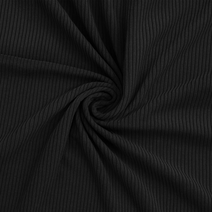 Corduroy Stretch Fabric 6 Wales Black - (Fashion Fabrics)
