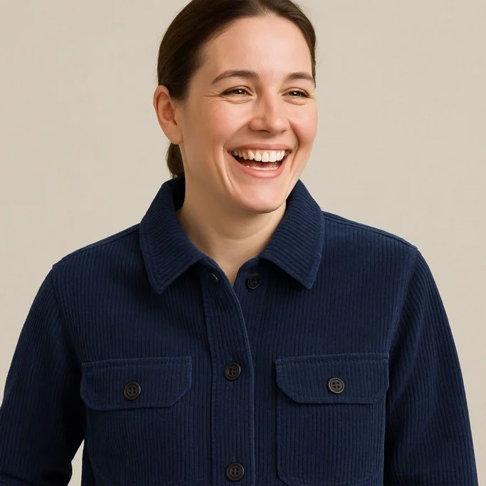 Corduroy Stretch Fabric 6 Wales Navy - (Fashion Fabrics)