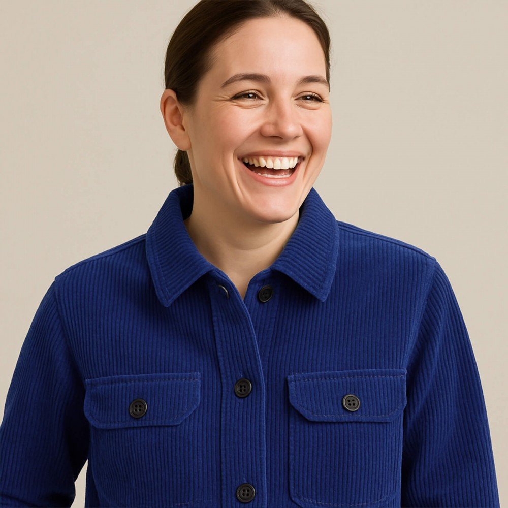 Corduroy Stretch Fabric 6 Wales Cobalt