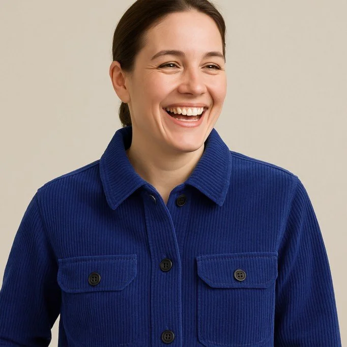 Corduroy Stretch Fabric 6 Wales Cobalt - (Fashion Fabrics)