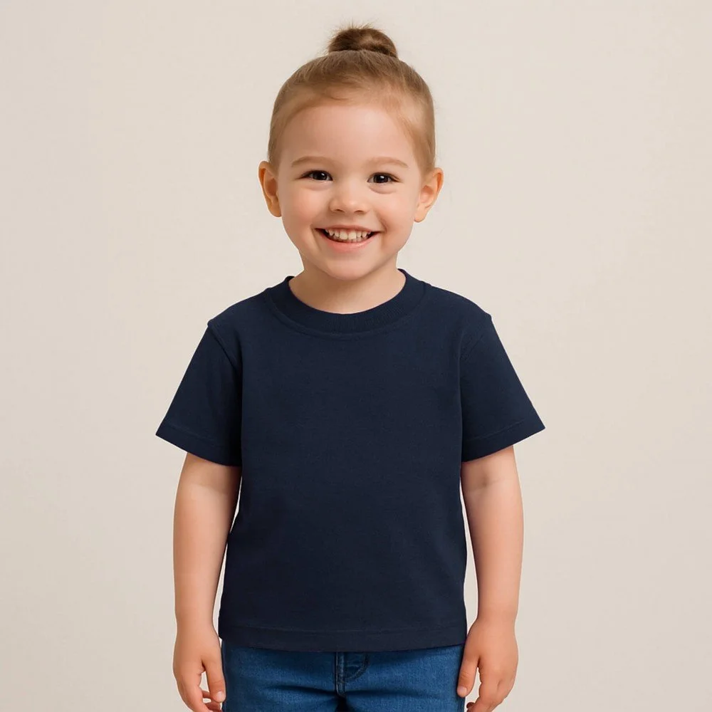 Cotton Jersey Knit Fabric in Navy, 240gsm Cotton Jersey Knit Fabric Navy - (Jersey Fabric Cotton )