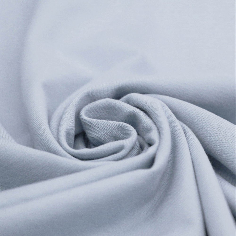 Tessuto Jersey Di Cotone Blu Acciaio