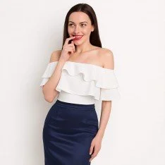 Deluxe Stretch Satin Fabric Navy