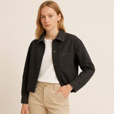 Jeansstoff Baumwoll 8-OZ Schwarz 