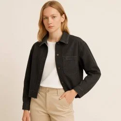 Tessuto Jeans Di Cotone 8-OZ Nero Tessuto Jeans Di Cotone 8-OZ Nero