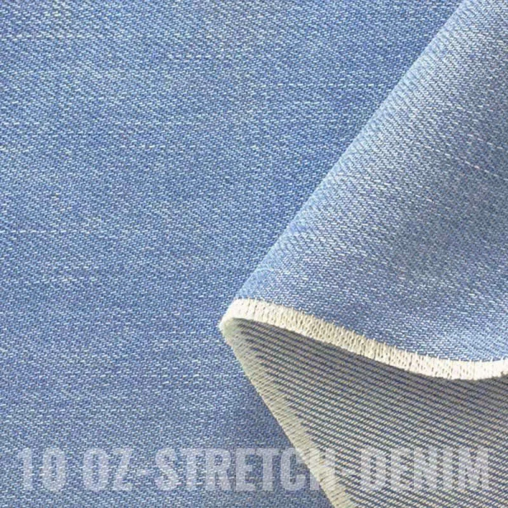 Jeans Stof Stretch 10-OZ Licht Blauw Jeans Stof Stretch 10-OZ Licht Blauw