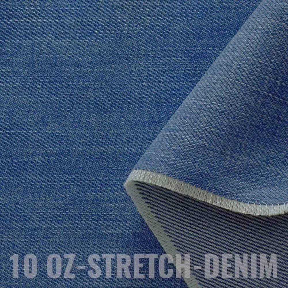 Jeans Stof Stretch 10-OZ Midden Blauw Jeans Stof Stretch 10-OZ Midden Blauw