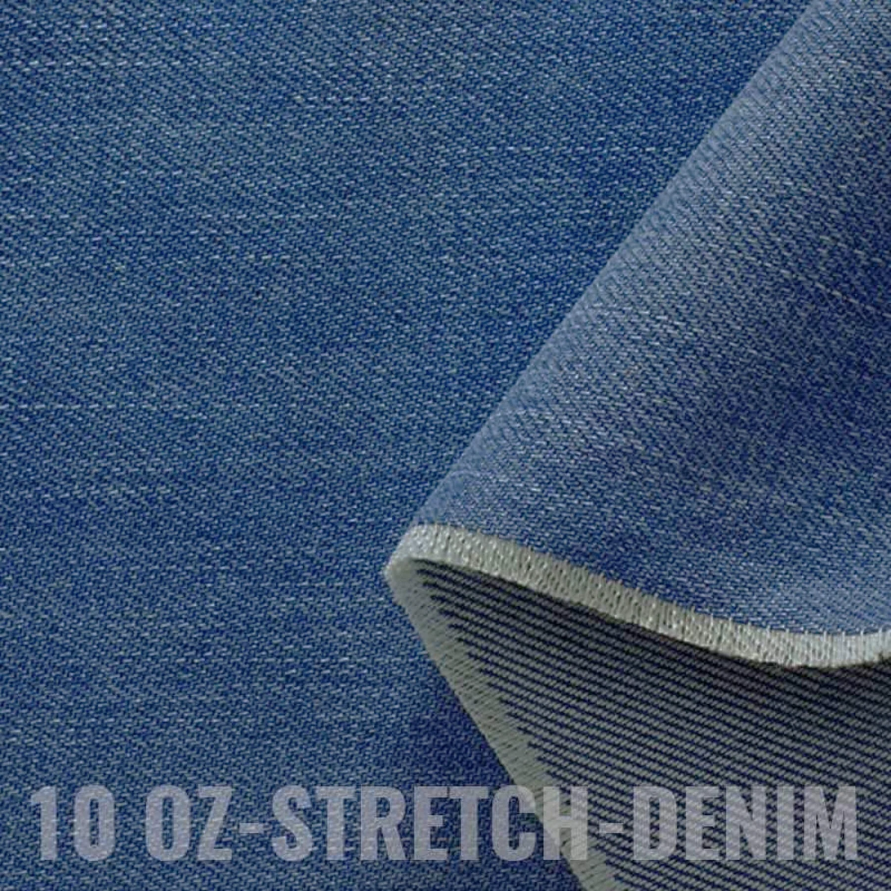 Jeans Stof Stretch 10-OZ Midden Blauw