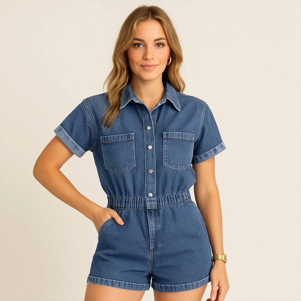 Tessuto Jeans Stretch 10-OZ Metà Blu Tessuto Jeans Di Cotone Elasticizzato 10-OZ Metà Blu - (Tessuti Jeans Di Cotone)