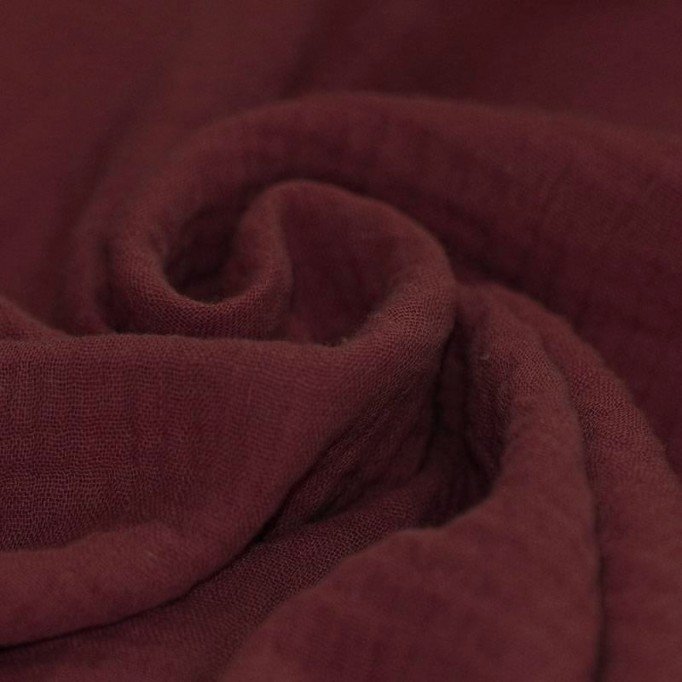 Double Gauze Fabric Bordeaux - (Double Gauze Fabric)