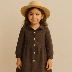 Tissu Double Gaze De Coton Brun Chocolat Tissu Double Gaze De Coton Brun Chocolat