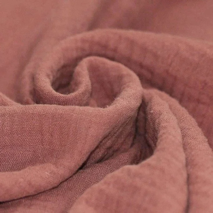 Baumwoll Musselin Stoff Lehm Rosa - (Dekostoffe)