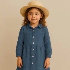 Tissu Double Gaze De Coton Jeans Foncé Tissu Double Gaze De Coton Jeans Foncé