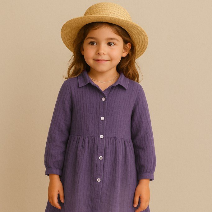 Tessuto Doppia Garza Di Cotone Viola Polveroso - (Deco Tessuti)