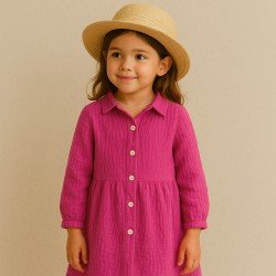 Double Gauze Fabric Fuchsia