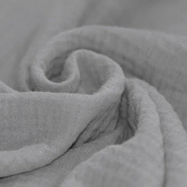 Tissu Double Gaze De Coton Gris - (Tissus Deco)