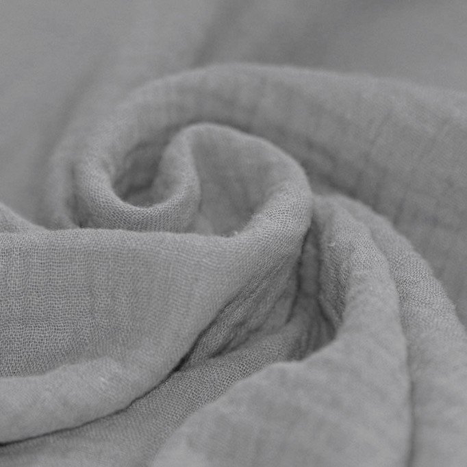 Double Gauze Fabric Szary Tkaniny Dekoracyjne