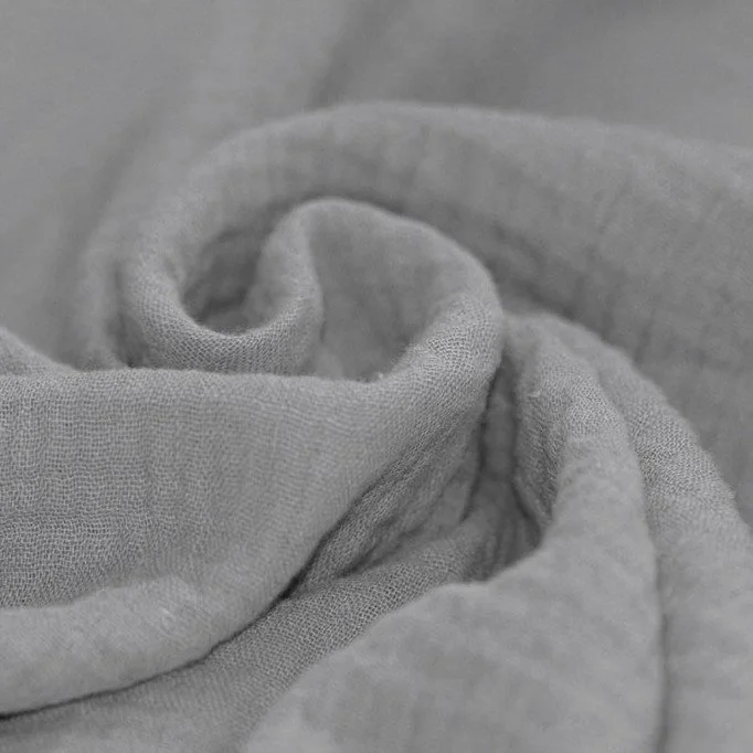 Double Gauze Fabric Szary Tkaniny Dekoracyjne