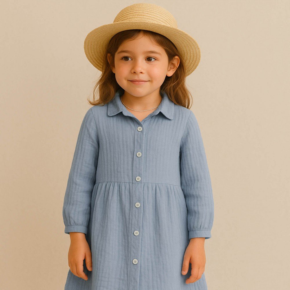 Baby Musselin Stof Lys Jeans