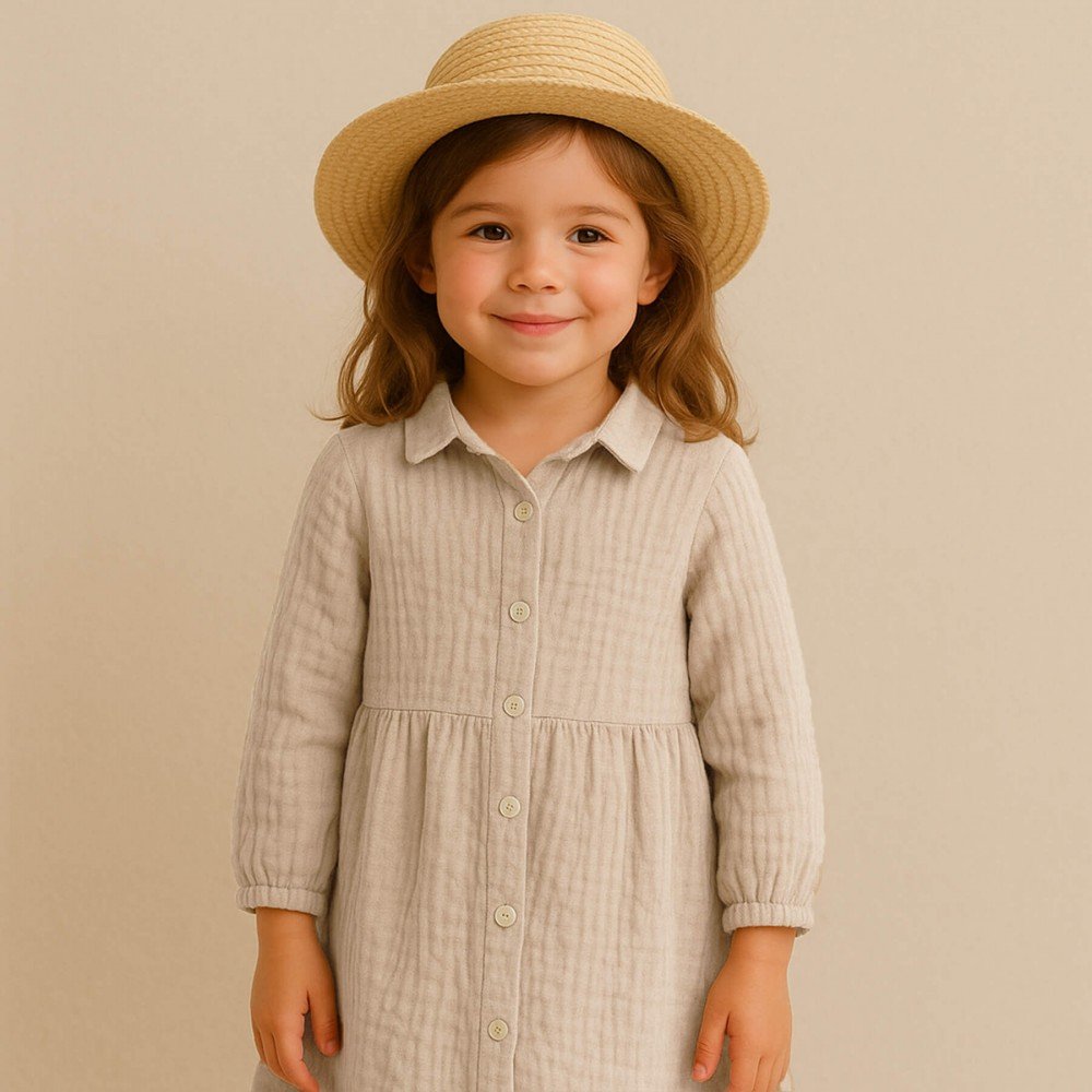 Baby Musselin Stof Lys Beige