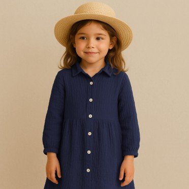 Double Gauze Fabric Navy - (Deco Fabrics)