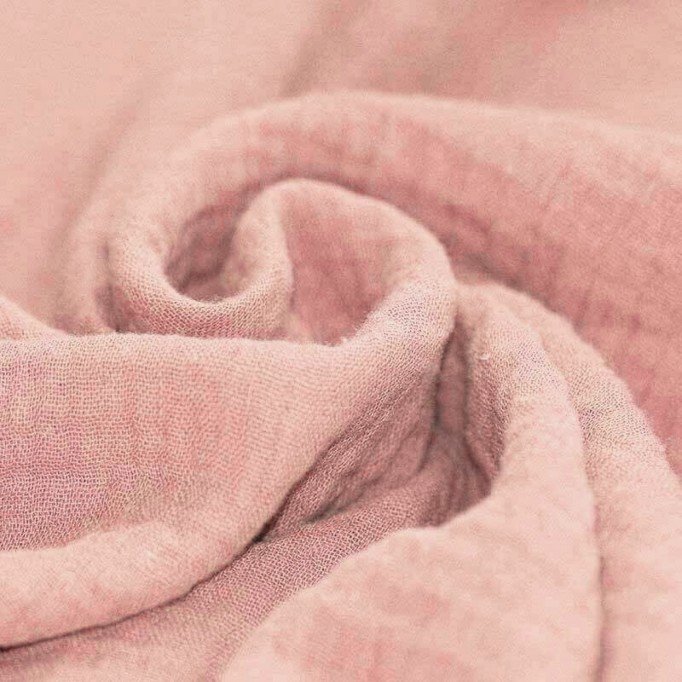 Baumwoll Musselin Stoff Nude Rosa - (Baumwoll Musselin Stoff)