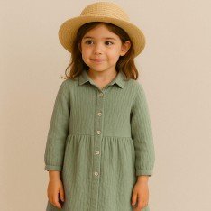 Tissu Double Gaze De Coton Olive 