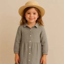 Baby Musselin Stof Taupe