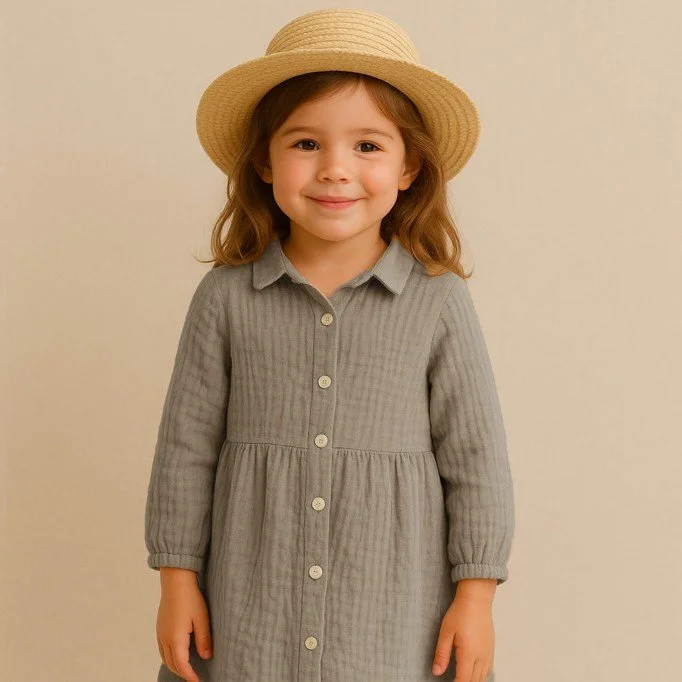 Baumwoll Musselin Stoff Taupe - (Dekostoffe)
