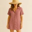 Fine Linen Fabric (Stone Washed) Clay Pink - (Deco Fabrics)