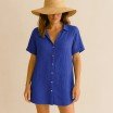 Fine Linen Fabric (Stone Washed) Cobalt - (Deco Fabrics)