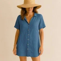 Tissu De Lin Fin (Stone Washed) Jeans Foncé