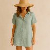 Fine Linen Fabric (Stone Washed) Dusty Green - (Deco Fabrics)