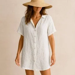 Tessuto Di Lino Fine (Stone Washed) Ecru Tessuto Di Lino Fine (Stone Washed) Ecru