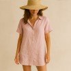 Fine Linen Fabric (Stone Washed) Nude Pink - (Deco Fabrics)