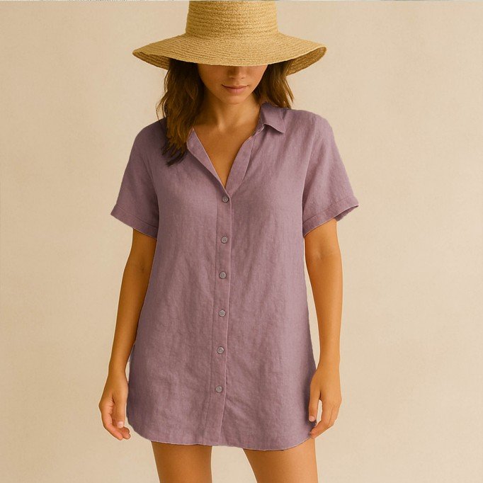 Fine Linen Fabric (Stone Washed) Old Mauve - (Deco Fabrics)