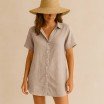 Fine Linen Fabric (Stone Washed) Dark Beige - (Deco Fabrics)