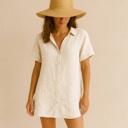 Tissu De Lin Fin (Stone Washed) Beige Naturel Tissu De Lin Fin (Stone Washed) Beige Naturel