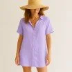 Fine Linen Fabric (Stone Washed) Pastel Lilac - (Deco Fabrics)