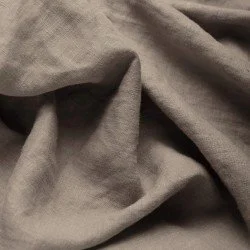 Fine Linen Fabric (Stone Washed) Taupe