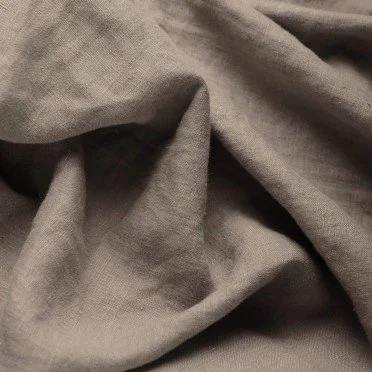 Fine Linen Fabric (Stone Washed) Taupe - (Deco Fabrics)