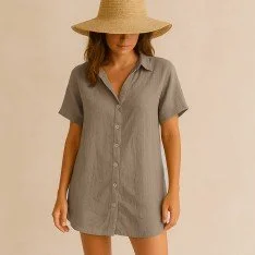 Feiner Leinenstoff (Stone Washed) Taupe Feiner Leinenstoff (Stone Washed) Taupe
