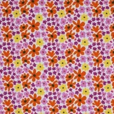Jersey Coton Impression Numérique - Lilas Jaune Fleur Rétro Jersey Coton Impression Numérique - Lilas Jaune Fleur Rétro