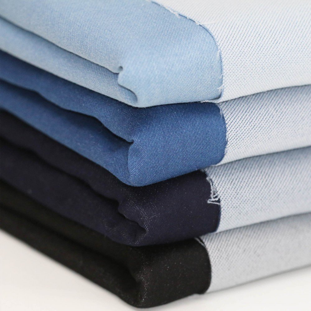 Tessuto Jersey Di Denim Blu Tessuto Jersey Di Denim Blu - (Tessuti Jeans Di Cotone)