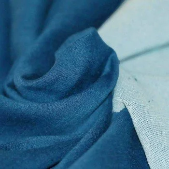 Tessuto Jersey Di Denim Blu