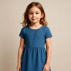 Tissu Jeans Tricot Bleu 