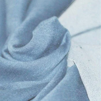 Tessuto Jersey Di Denim Blu Chiaro