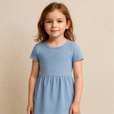 Tessuto Jersey Di Denim Blu Chiaro